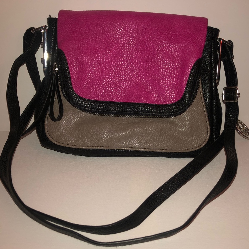Jessica Simpson Black and Pink Crossbody Bag